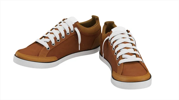 Pareja marrón de zapatillas deportivas — Foto de Stock