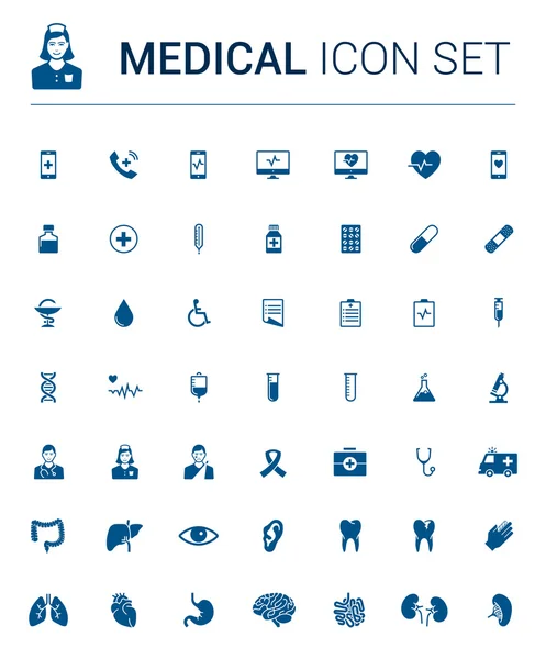 Blue medical icon set — Stock Vector