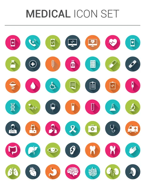 Renkli Daireler gölgeler ile tıbbi Infographic Icon set