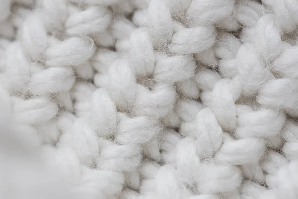 Makrofoto, Hintergrund aus weißer Wolle — Stockfoto