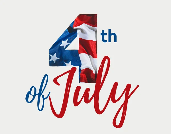 Χαρούμενη 4η Ιουλίου. Αμερικανική σημαία σε αριθμό 4. ημέρα ανεξαρτησίας της Αμερικής. απομονωμένα. — Φωτογραφία Αρχείου