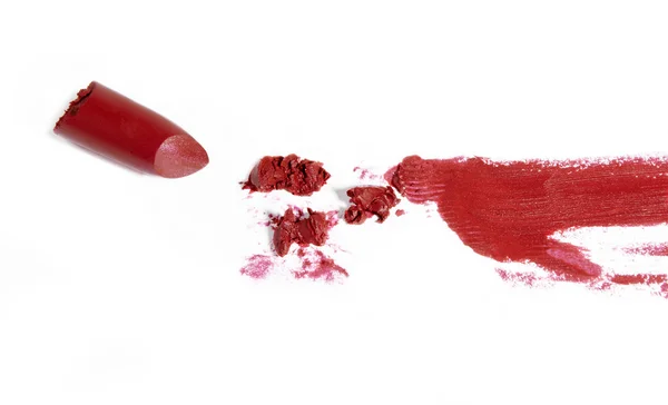 Czerwona szminka złamane i rozbite — Zdjęcie stockowe