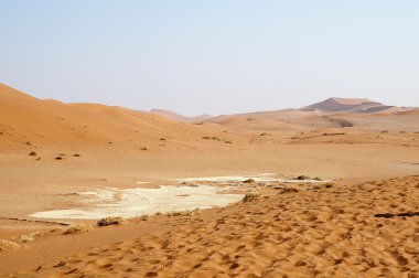 Kumlu çölde kuru Namibya