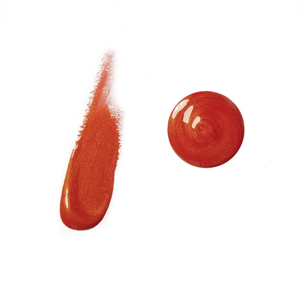 kırmızı turuncu lekeli dudak parlatıcısı