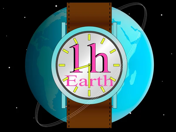 Иллюстрация земного часа — стоковый вектор