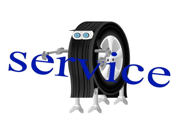Роботно-колесный логотип сервисного центра — стоковый вектор