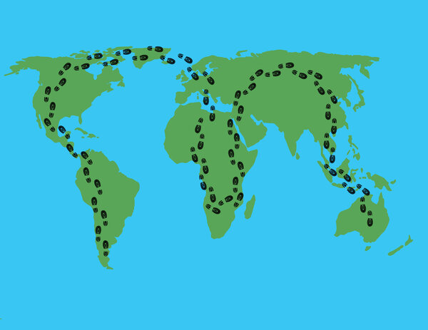 map - walk around the world