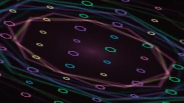 Vibrant Spiral Tüneldeki Soyut Geometrik Işık Desenleri