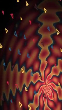 Dinamik Girdap Ayarlarındaki Renkli Üçgenlerle Soyut Girdap Deseni