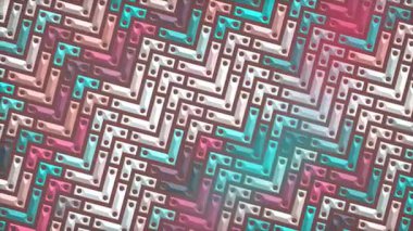 Işık sızıntısı üzerine 80 'lerin retro renklerine sahip zikzak paterni.