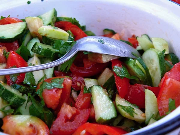 Spring salad with fresh Stock Picture