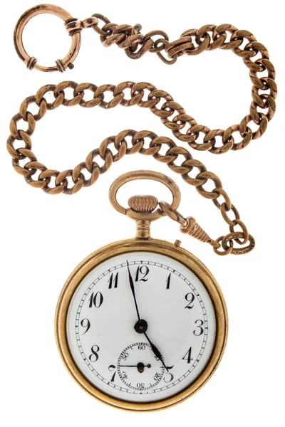 Antike goldene Uhr eine Kette. — Stockfoto