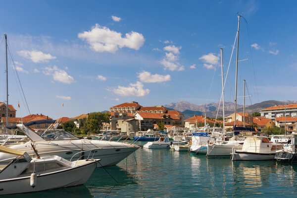 View of marina Kalimanj in Tivat city. Montenegro