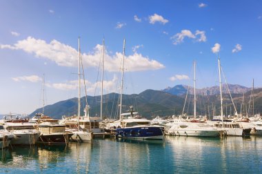 Porto Karadağ Tivat şehir görünümünü. Karadağ