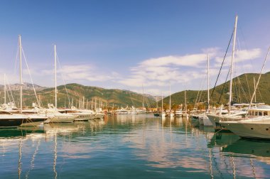 Porto Karadağ Tivat şehir görünümünü. Karadağ