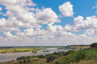 View of Oka river (Volga tributary). Central Russia clipart