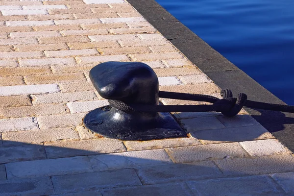 Mooring Bollard Montenegro Tivat City Marina Porto Montenegro — Stock Photo, Image