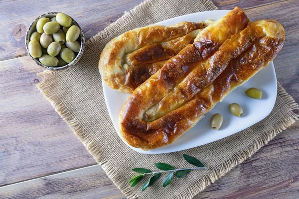 Burek Hússal Népszerű Nemzeti Étel Balkánon — Stock Fotó