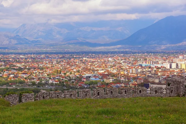Albánie Krásný Výhled Město Shkoder Starobylé Pevnosti Hradu Rozafa — Stock fotografie