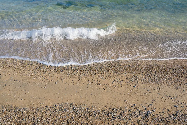 Fundo Natural Praia Ensolarada Dia Calmo Montenegro Mar Adriático — Fotografia de Stock