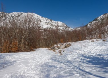 Orjen dağın kışın. Karadağ