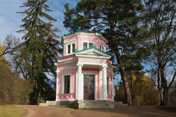 Pink Pavilion in park "Sofiyivka". Uman city, Ukraine