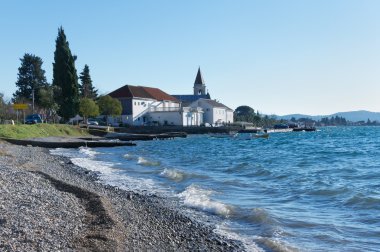 Donja Lastva köyde kış. Kotor Körfezi, Karadağ