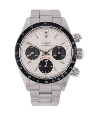 Rolex Daytona el yapımı kronograf, referans 6263, gümüş kadranlı çelik kasa ve Bakelite bezel. Milan mı? İtalya 1 Eylül 2025