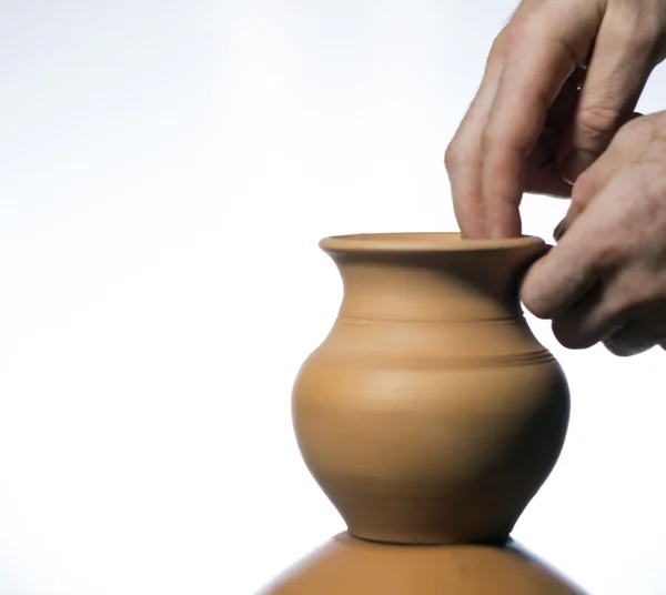 Jug and hands make a pitcher — Stock Photo, Image