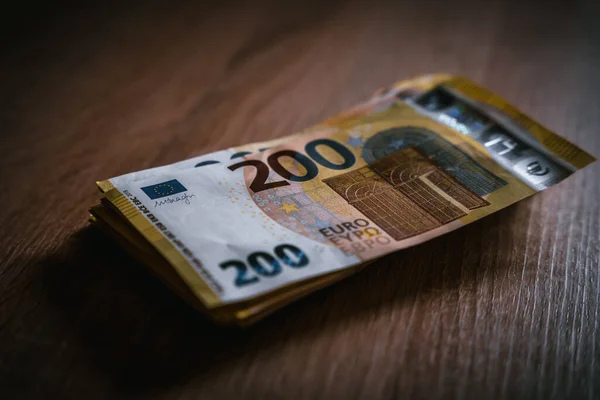 Euro Geld Scheine Bargeld 200 Euro Scheine — Stock Photo, Image
