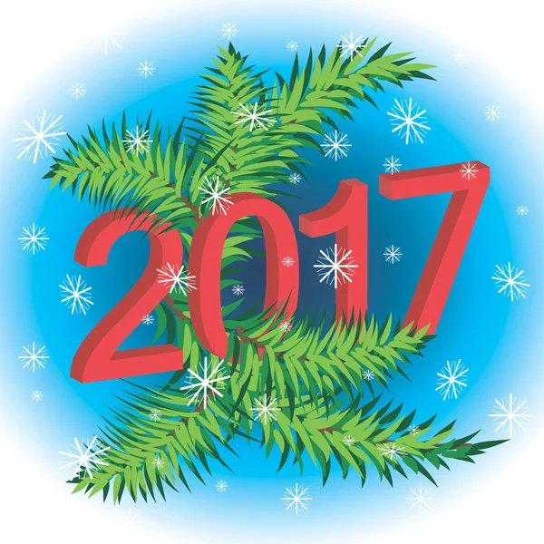 Vánoční přání 2017 s vánoční stromeček — Stock fotografie