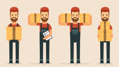 Teslimat kuryeler kutuları ile