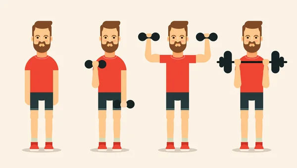 Personnages faisant des exercices sportifs — Image vectorielle