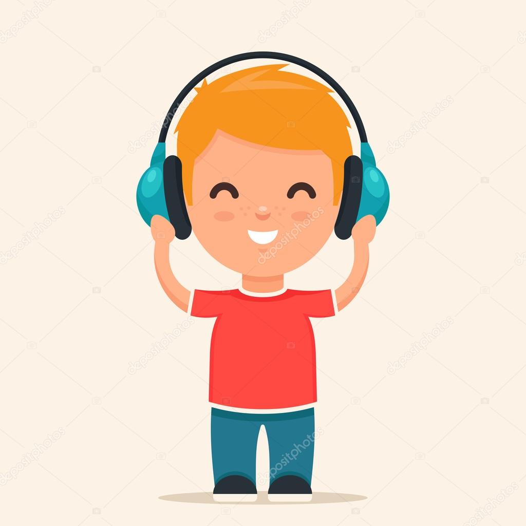Happy Kid Listening to Music Stock Vector Image by ©stickerama #102551380 Happy Kid Listening to Music Stock Vector Image by ©stickerama #102551380
