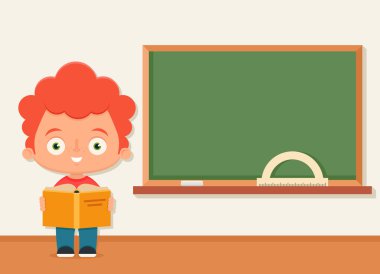 Zencefil çocuk kitapla Blackboar ayakta