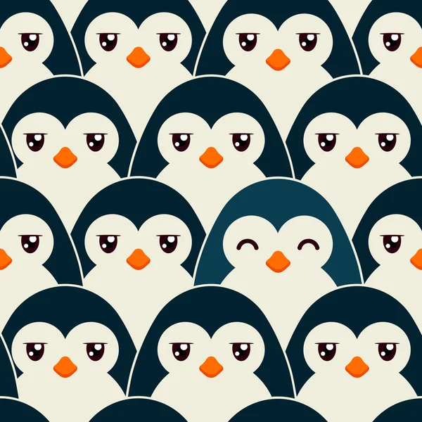 Grappige Penguins - patroon — Stockvector