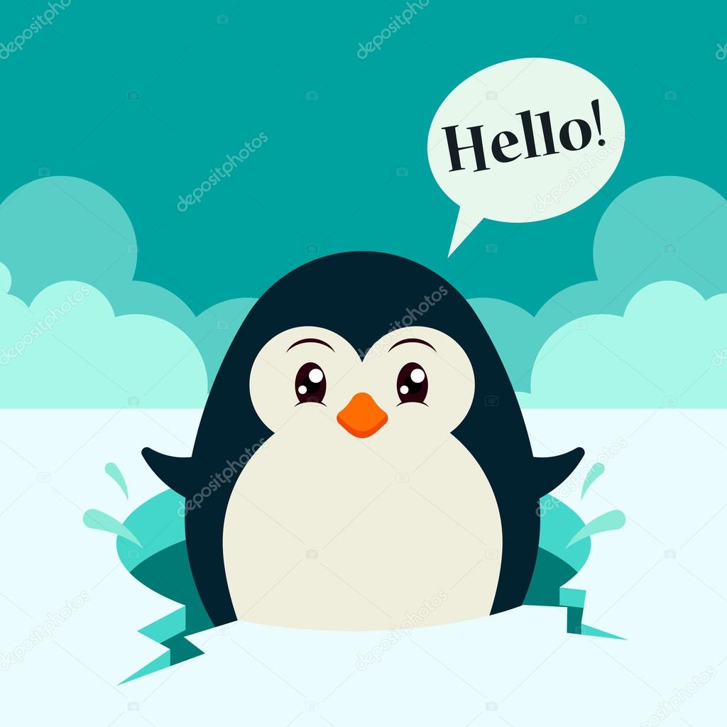 Funny Penguin Saying Hello Stock Vector Image by ©stickerama #92575570 Funny Penguin Saying Hello Stock Vector Image by ©stickerama #92575570