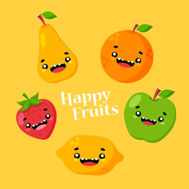 mutlu karikatür meyve