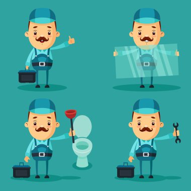 Komik karikatür tamircilerin