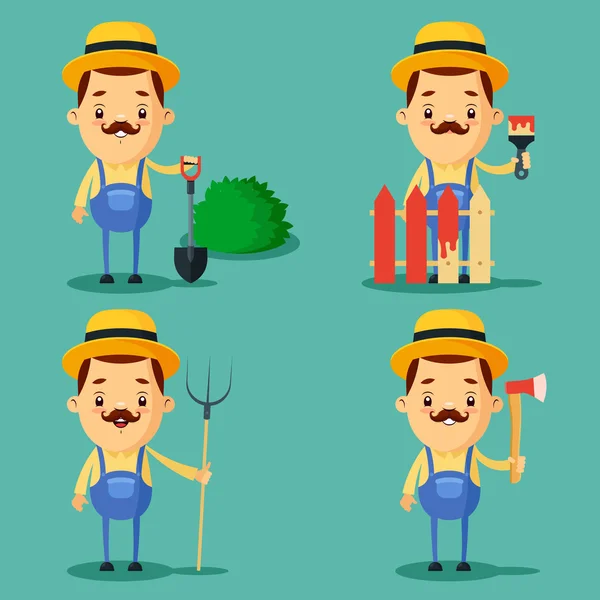 Cute Cartoon boeren — Stockvector