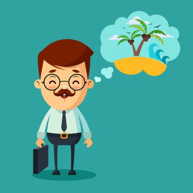 Tatil hakkında rüya ofis çalışanı