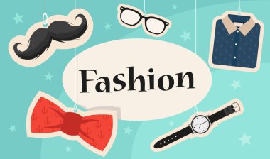 Moda başlık. Renkli şık dekorasyon