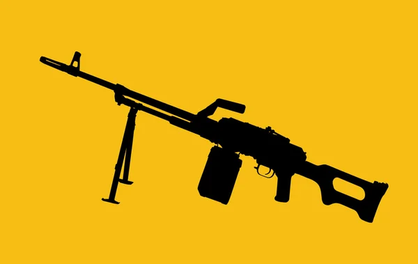 Sylwetka; broni; pistolet; Karabin maszynowy; ręki karabin maszynowy; atak — Zdjęcie stockowe