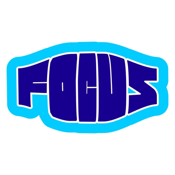 Motivation typography Tshirt design with the word FOCUS in bold blue style, inspiring determination, clarity, and concentration for goal-driven energy.