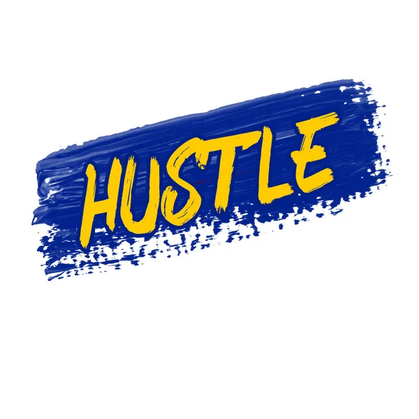 Dynamic motivation typography for Tshirt design with the word Hustle, symbolizing hard work, energy, and positivity. Perfect for those chasing success and dreams.
