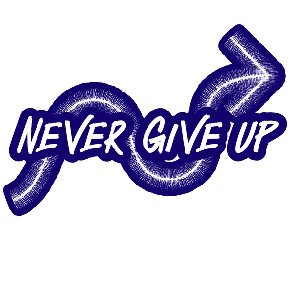 Bold motivation typography for Tshirt design with the phrase Never Give Up, spreading positivity and strength. Inspiring visual for everyday determination and resilience