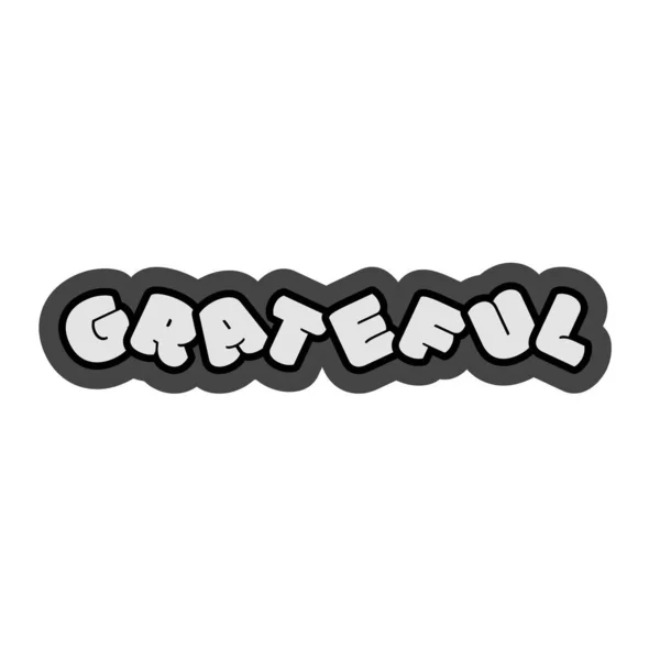 Tişört için neşeli kabarcık tarzı ve canlı rengi olan, mutluluk ve pozitif enerji yayan minnet dolu tipografi tasarımı.