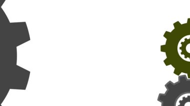 Dönen dişli ve çark animasyonu gücü, sanayiyi, takım çalışmasını ve mekanik teknolojiyi sembolize eder, bağlantı, süreç, işbirliği ve modern mühendislik sistemini hareket halinde gösterir.