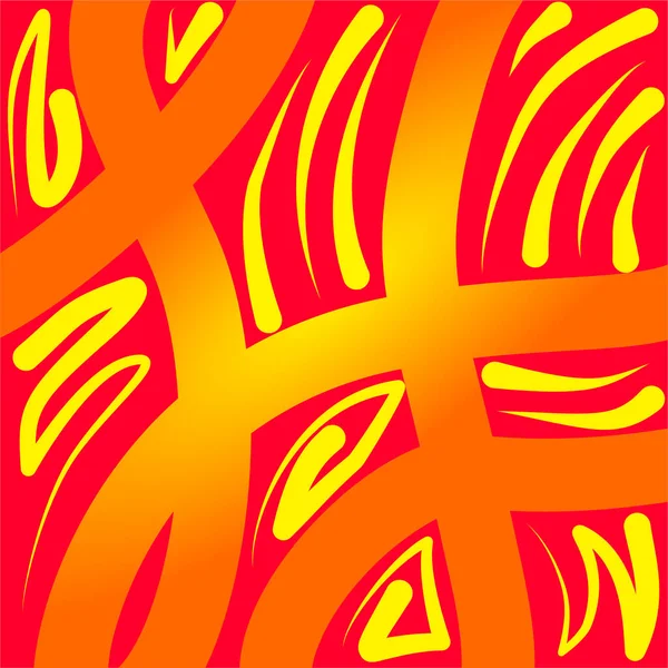 Kalın kıvrımlı çizgiler ve katmanlı şekillerle soyut kırmızı ve sarı çizimler canlı, enerjik ve dinamik bir görsel model oluşturur.