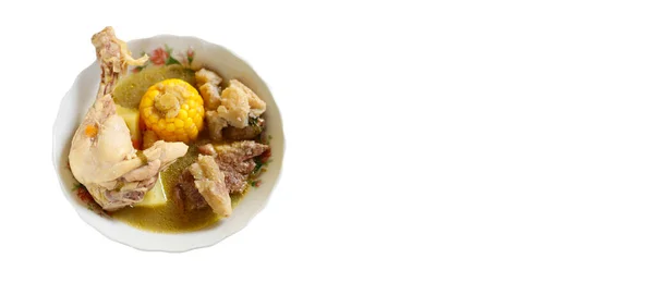 鸡肉和牛肉桑乔 哥伦比亚传统食品 — 图库照片